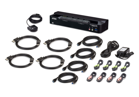 4 Портовый KVM переключатель ATEN CS1924A-AT-G