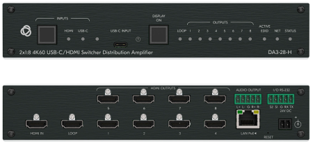 HDMI усилитель-распределитель с коммутатором Kramer DA3-28-H